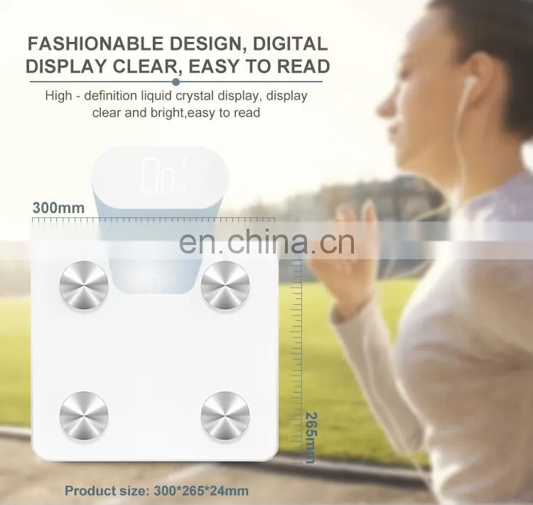 Hot Selling Bathroom Wireless Weight Scale Retauarant Smart Digital Scale Whit Blue tooth