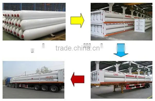 4 tubes skid CNG semi trailer for sale
