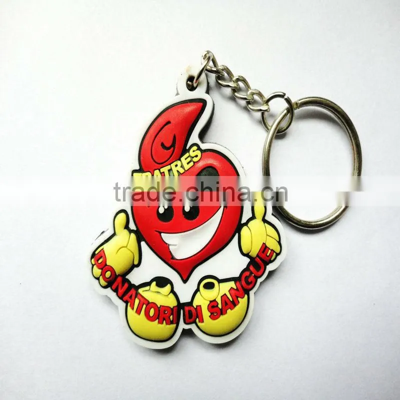 3D banana PVC rubber keychain, free custom made logo