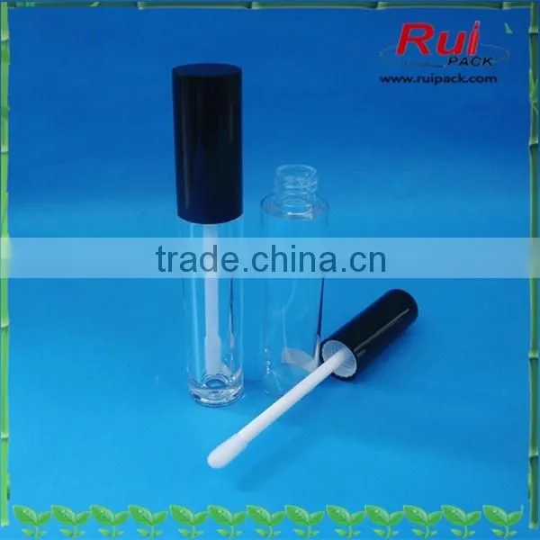 Plastic clear lip gloss tube with lip brush / unique shape empty lip gloss make-up container bottle