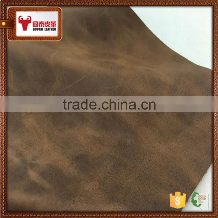 genuine crazy horse leather supplier in China