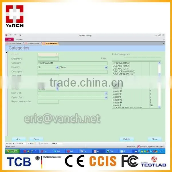 UHF RFID Timing Software for sport race