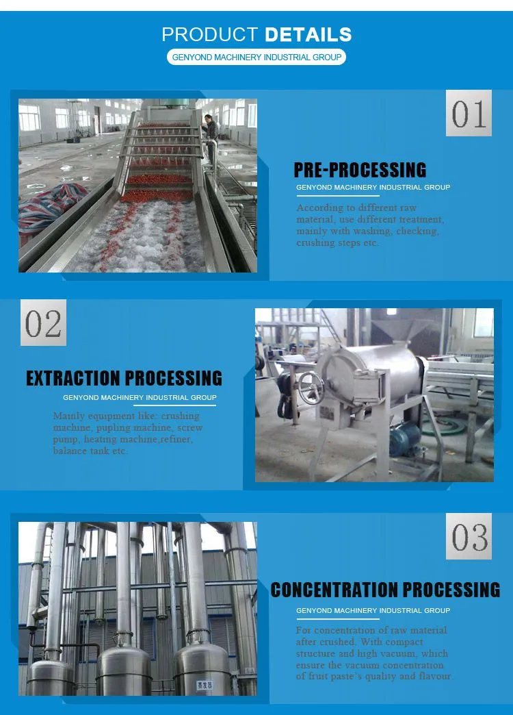 Factory Genyond Tomato Sauce Paste Ketchup Pulp Extraction Pulping Making Machine Fruit Jam Production Plant Processing Line
