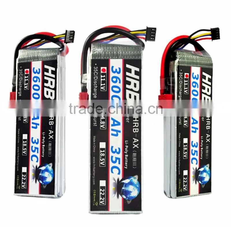 HRB 11.1V 3600mah 35C lithium rechargeable battery OEM for RC hobby lipo pack