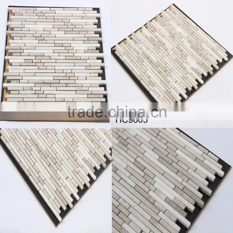 Glass mix aluminum mix stone mosaic tile