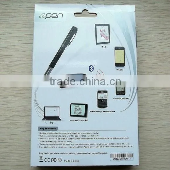 2015 Promotional!!!Bluetooth Digital Pen Suitable for Smart Phone GNX403BT