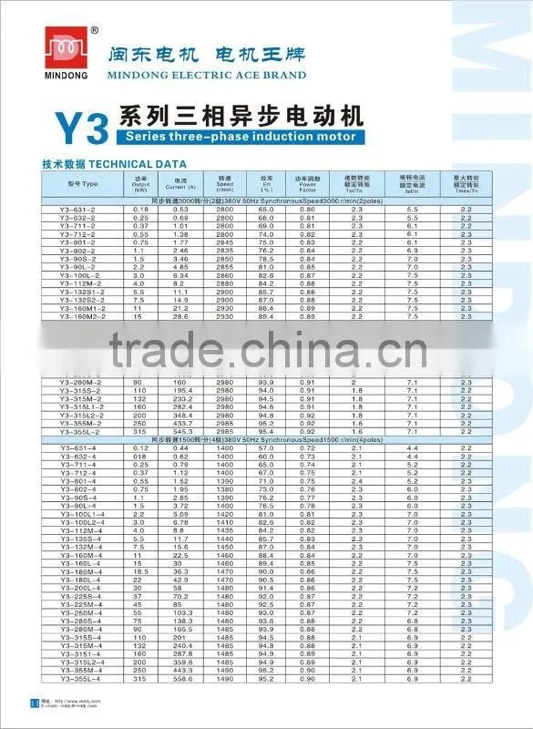 MINDONG Y3 Series Three-phase induction motor