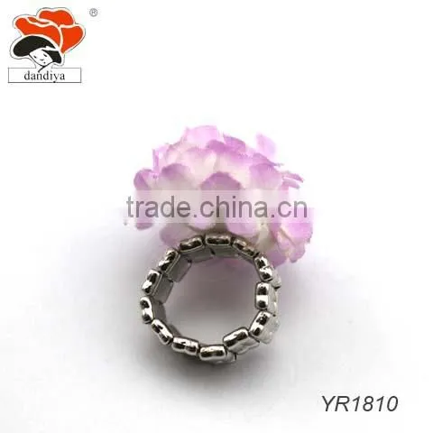 2015 popular hot sell cheap fabric purple flower ring Wholesale