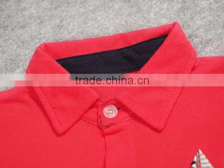 2016 New Arrival Fashion children clothing boy outfits handsome boy red cotton shirt+jean pants 2pcs suit set