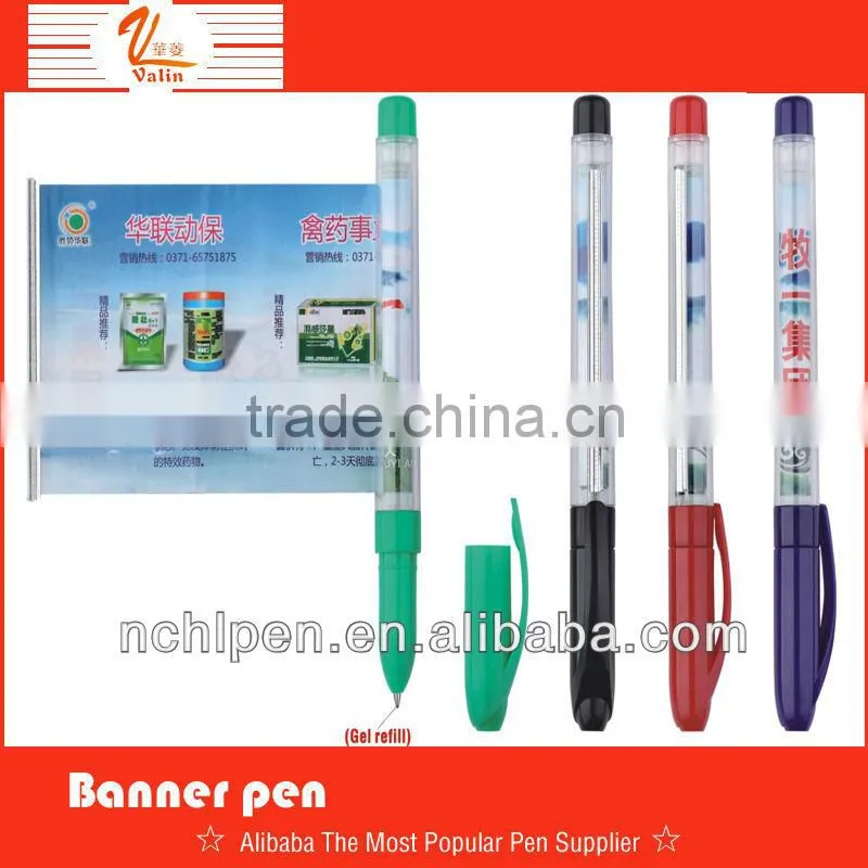 Click Banner pen,scroll ball pen,flag pen for promotion