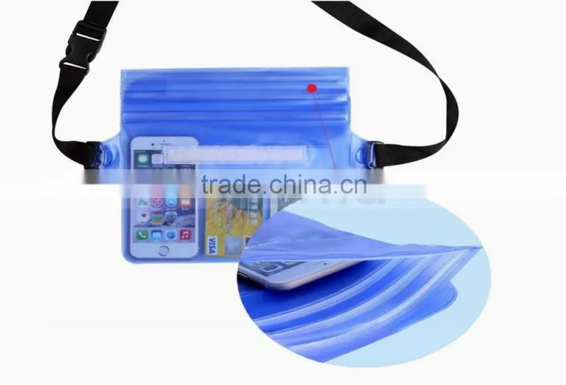 215*150mm Waterproof Big Waist Bag for iphone 6 6plus 5s 5c galaxy note2/3/4 s4 s5 underwater sports bag