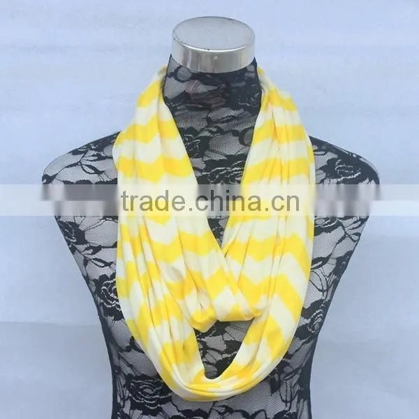 Wholesale Double Layer Jersey Knitted Chevron Infinity Scarf