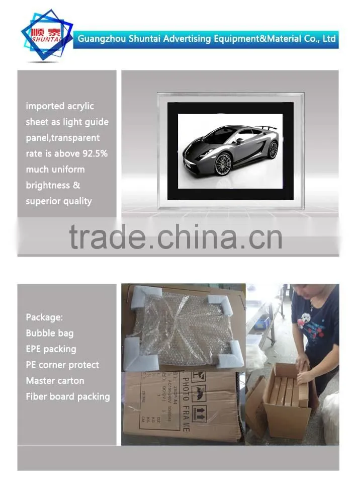 transparent slim backlit LED acrylic edge lighting