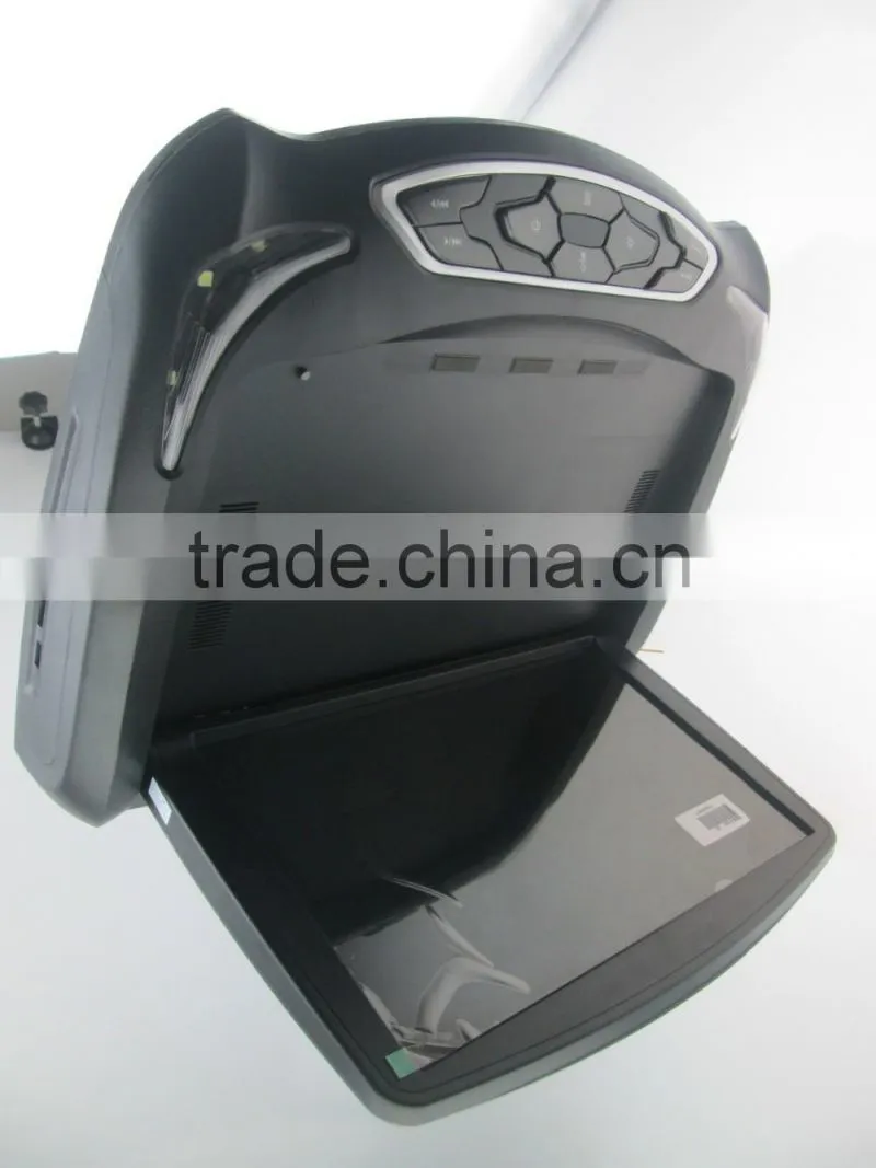high quality remote control 13 inch DVD car tft lcd roof mounted monitor tv usb