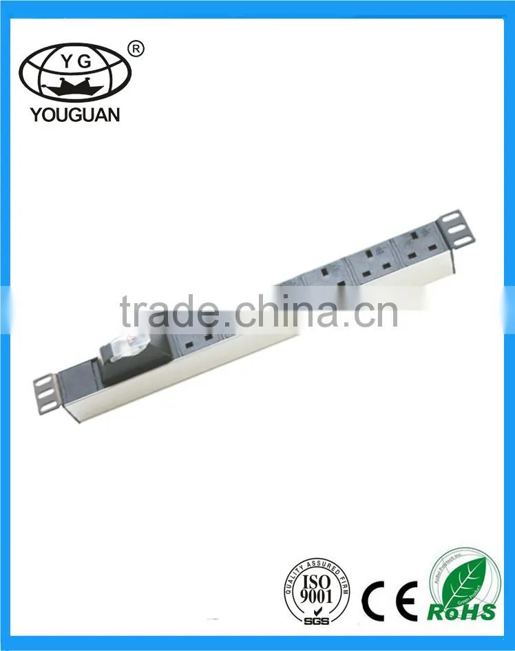 19 inch 6 Ways type PDU for cabinet with 1P Circuit breaker