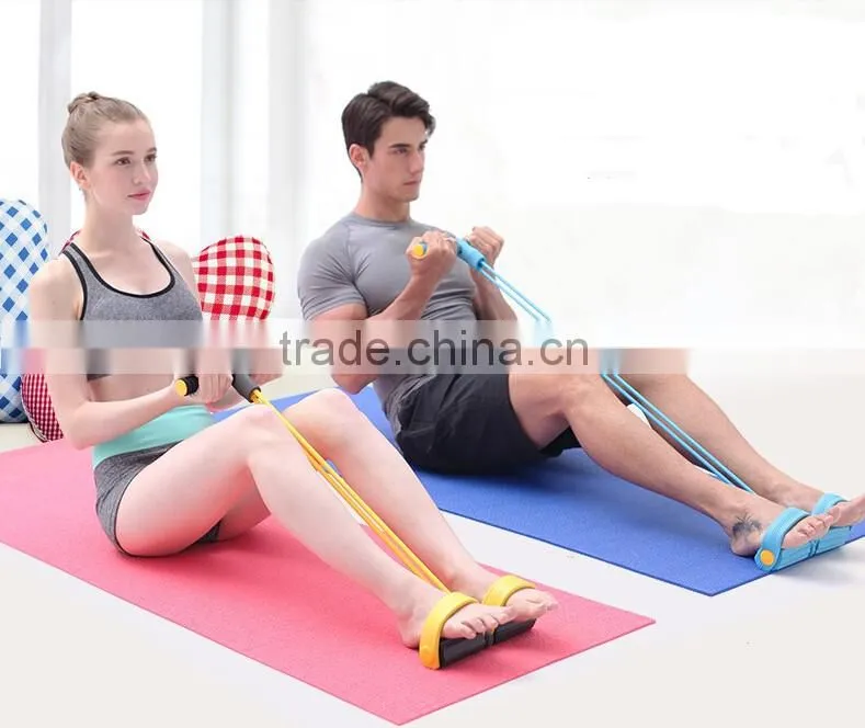 (120505)New Pedal Resistance Bands Slimming Fitness Wall Pulley Yoga Rope Latex Home Gym