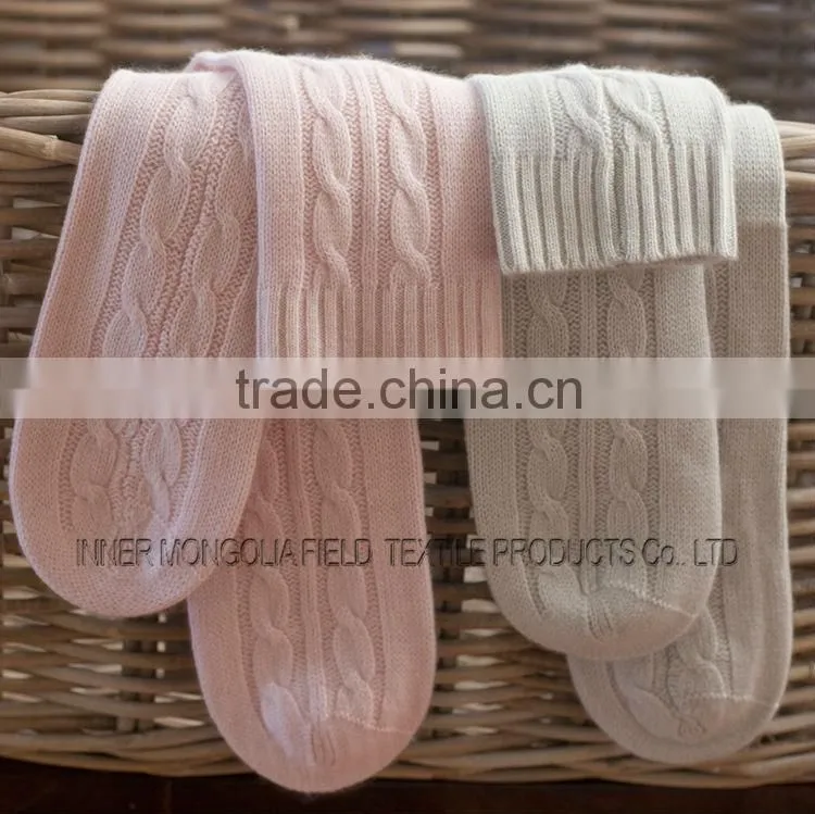 Cashmere Cable Knit Knee Socks Women