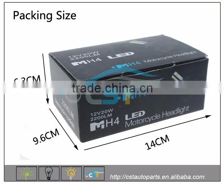 2016 New Products MH4 6000k led motorcycle headlight with Certification CE,ROHS