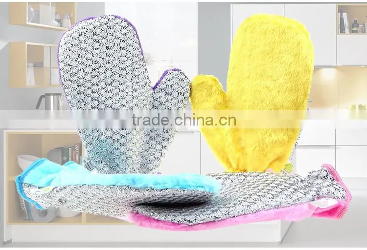 Magic Waterproof hand gloves New wood fiber cleaning glove