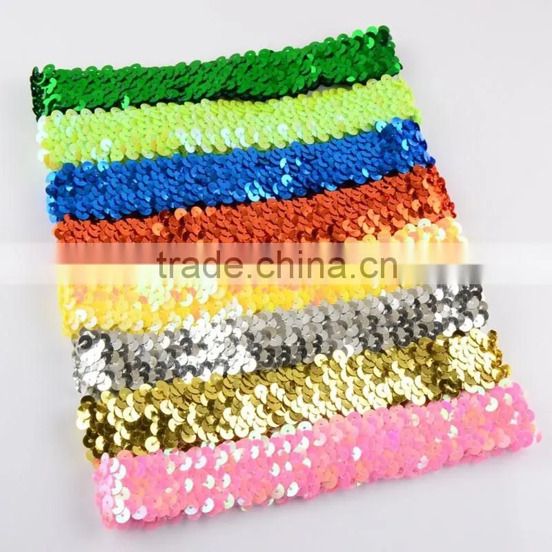 Fashion kids sequin elastic Headband Toddler Headband baby glitter hair band wh-1748
