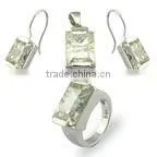 Pearl dangle earrings pearl jewelry set 925 sterling sliver rhodium plating