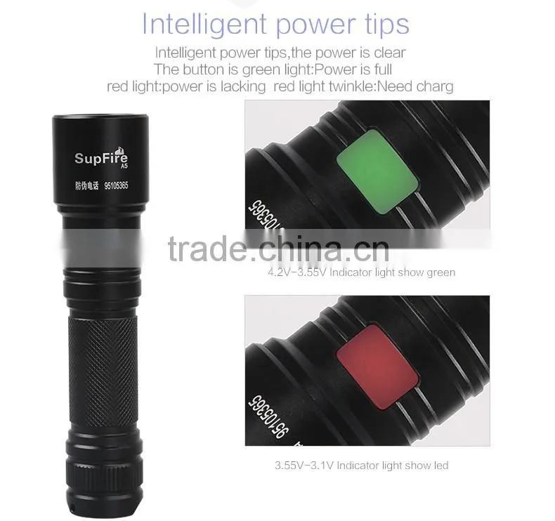 Bulk home use waterproof rechargeable USB flashlight A5