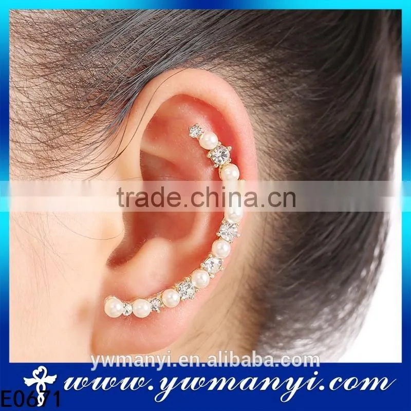 Latest Fashion Hot Sale New Design Clip Earring With Pearl E671