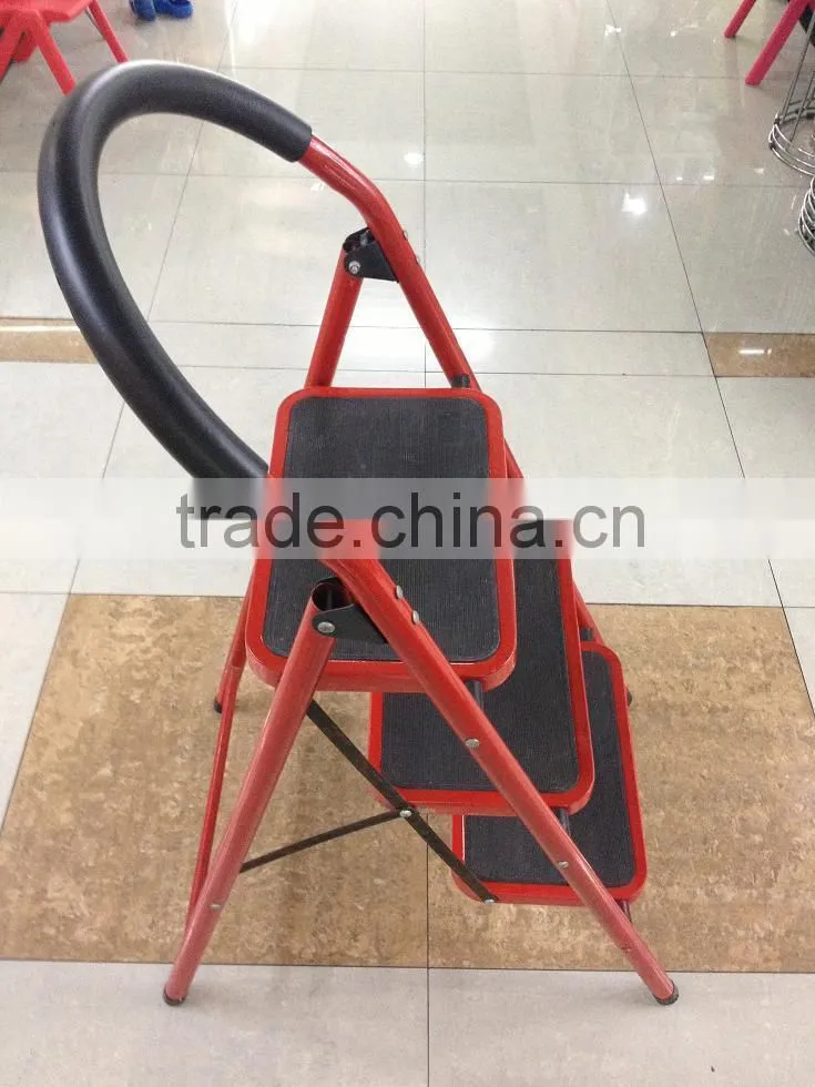 Household red ladders,Iron folding steps ladders,Home working ladders,Insulation ladders