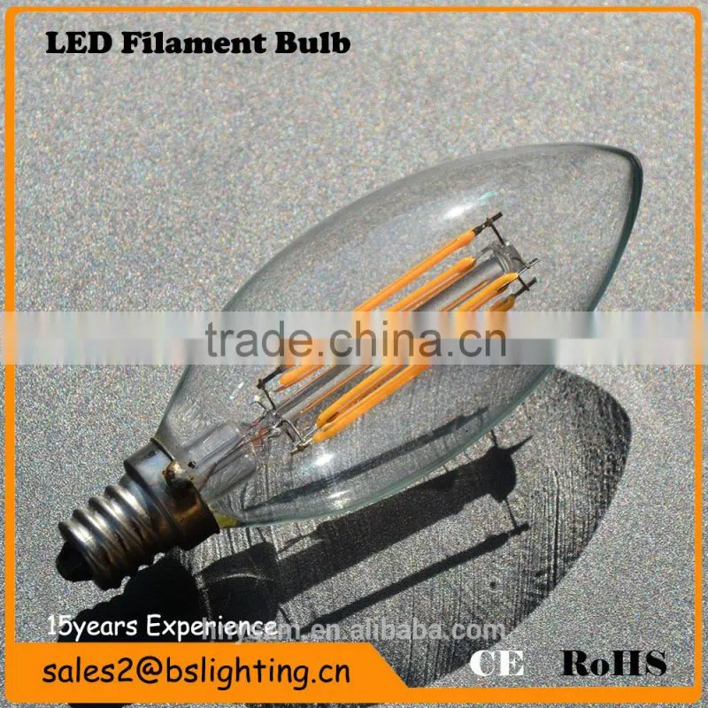 HOT!!! Led Lights C35 Led Filament Candle Bulbs 1W 2W 3W 4W 6W Chandelier C35 Led Glass Bulbs Lights E12 E14 E26 E27 B22 2700K