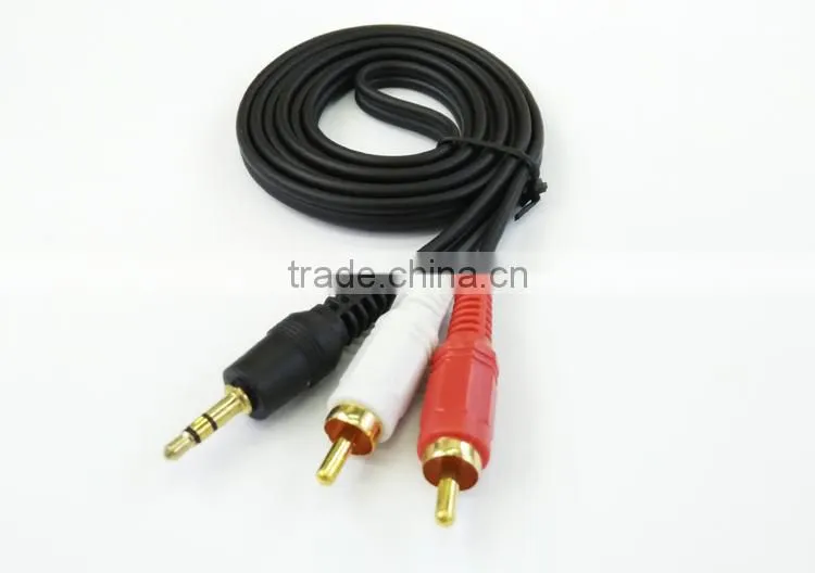 High quality 1 to 2 rca cord with audio data transmission