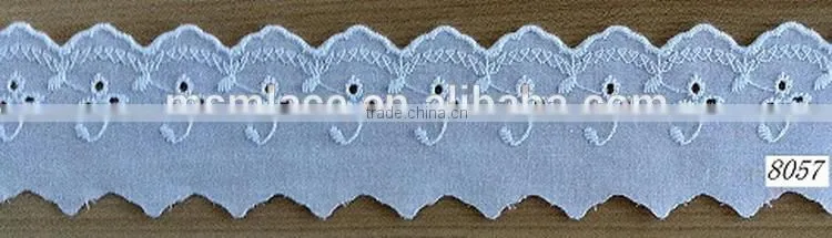 Durable professional designer cotton lace trim embroidery