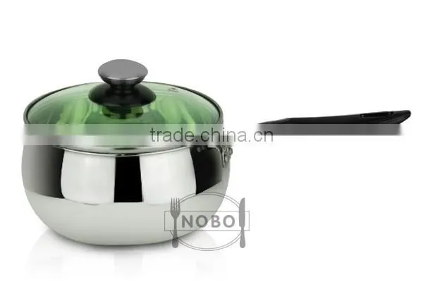 14/16/18cm Stainless Steel Milk Boiling Pot With Single Handle