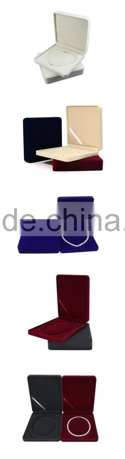 Custom velvet jewelry gift packaging pearl necklace box