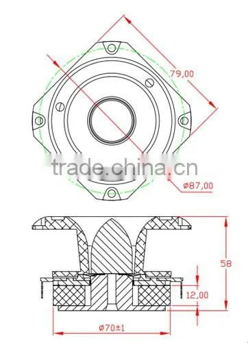 Soway TW-2507 best 80MM AL die casting Horn Tweeter