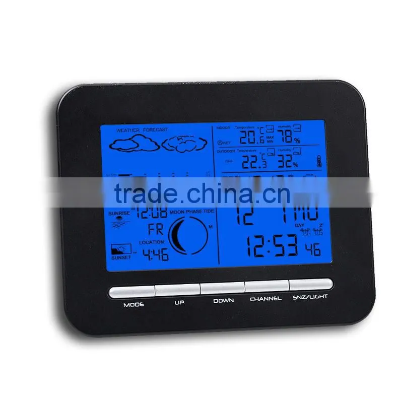 In/Outdoor Temperature Humidity RCC DCF with 3 Sensors Wireless Weather Station