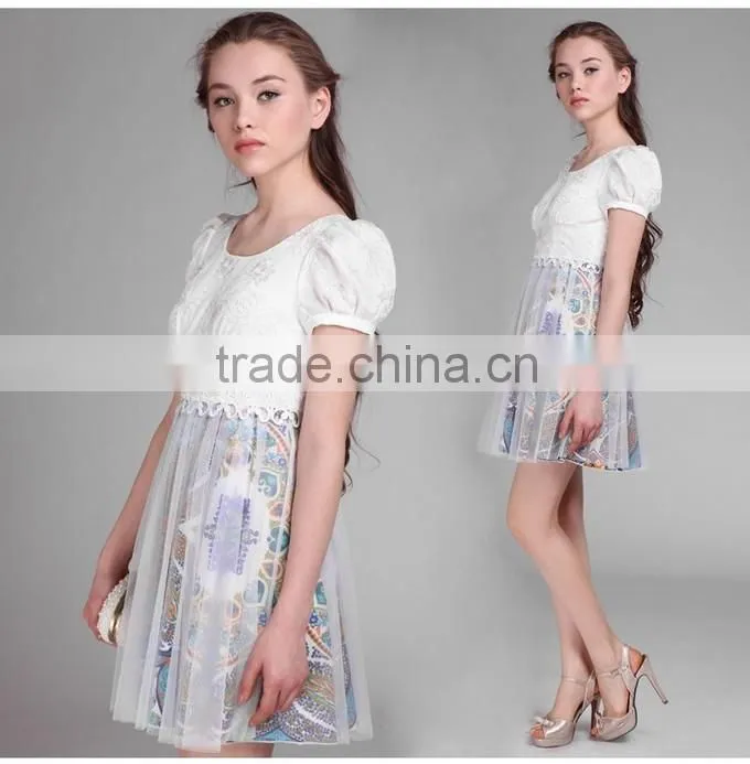 2015 High Quality Floral Printed Alibaba Prom Dress Design