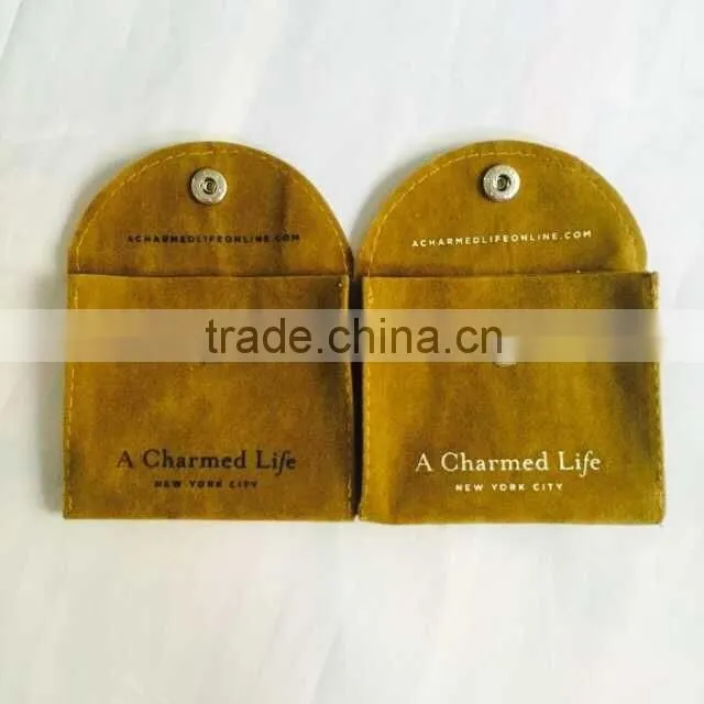 Custom Logo Packaging case Velvet Jewelry Gift Bag with flap