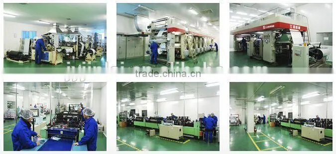 Powder packing laminated plastic films