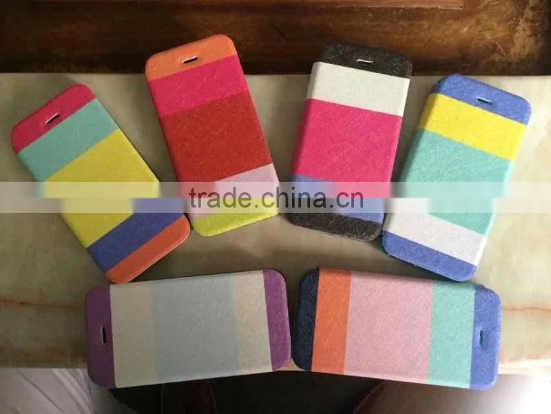 Colorful PU leather book case for iphone 5 with Card Slots inside