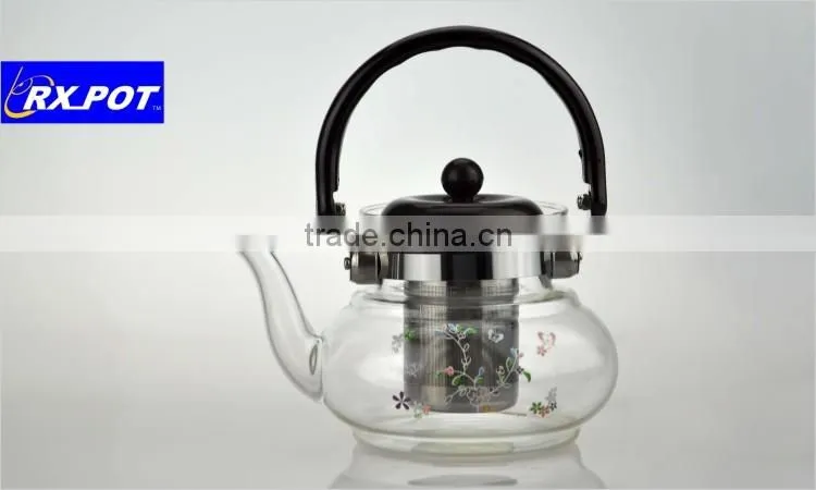 Heat-resistant brosilicate /glass water pot / glass kettle glass tea maker/ glass teapot / with s/s filter /s/s infuser 800A