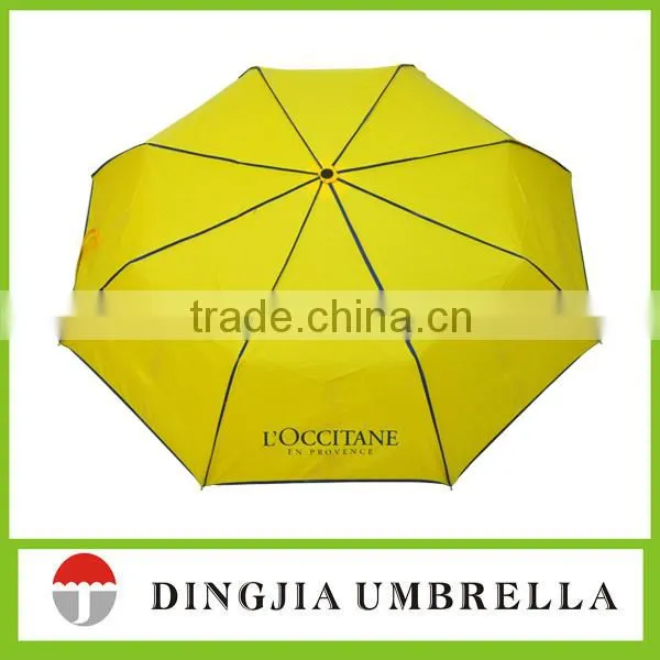 Customize promotional aluminum 3 fold bright colored rain umbrella