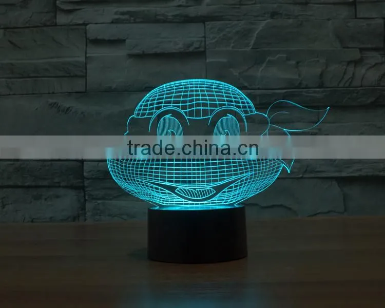 3D LED Lamp Light USB Teenage Mutant Ninja Turtles Colorful Night Light for Wedding Deco Innovative Christmas Gift Present