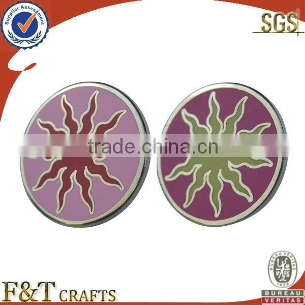 die struck made metal badges with butterfly clutch