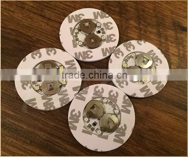 Custom illuminate led bottle coaster sticker, glow bottle sticker