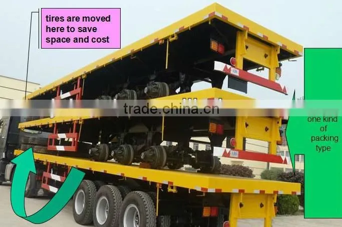 3 Axles Low Flat Bed semi trailers for sale