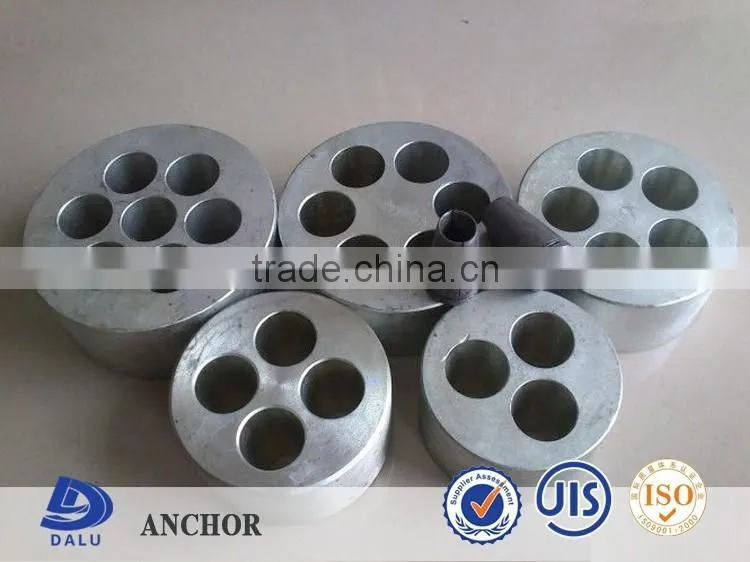 Pre stressed Concrete Steel Strands Multi Holes Round Wedge Anchors