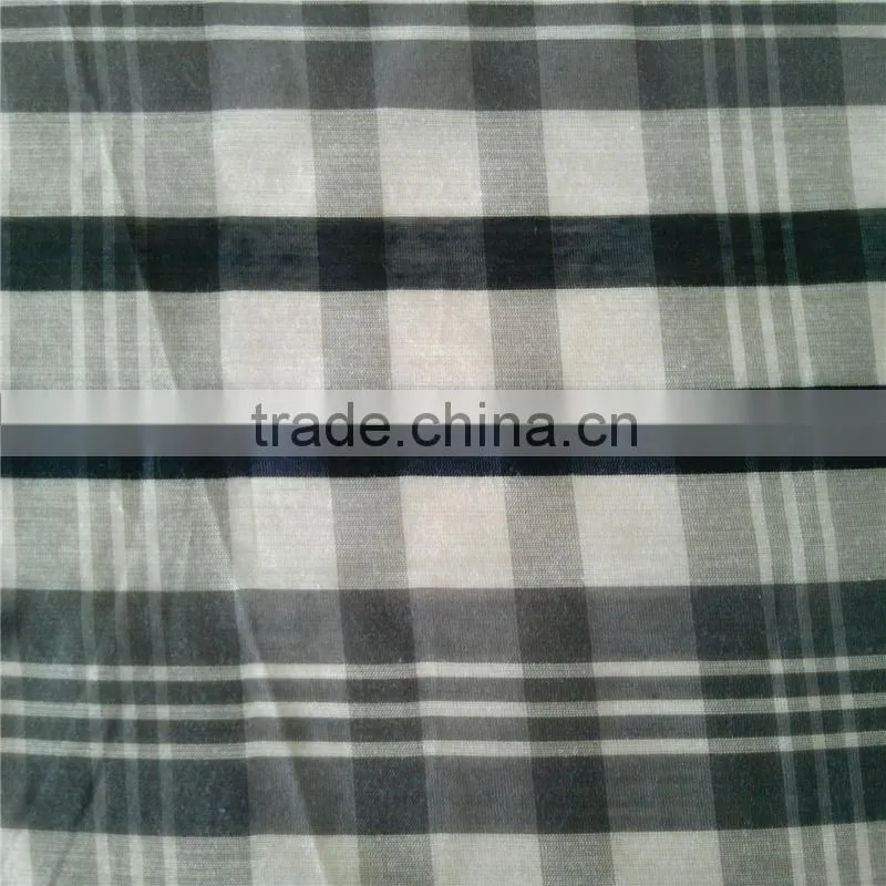shirt fabric yarn dyed woven fabric nylon cotton blended plaid check fabric light voile fabric