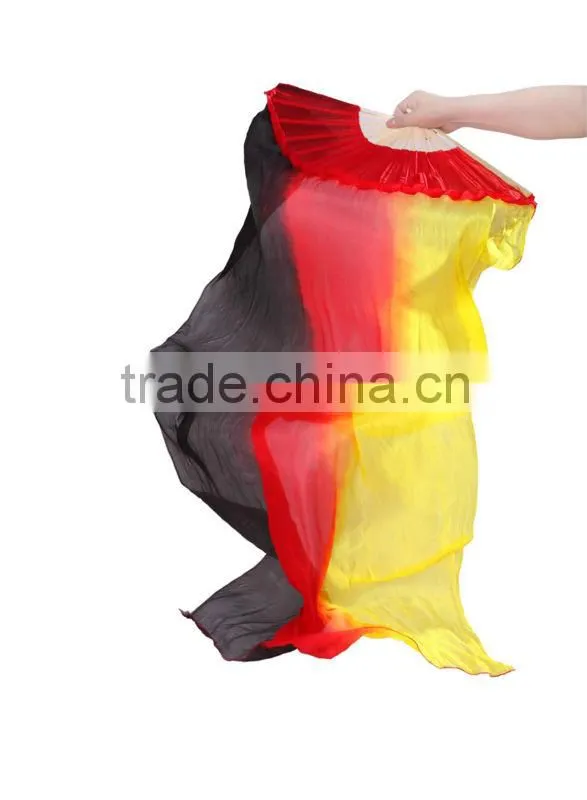 SWEGAL New belly dance silk fan rainbow colors in stock on sale