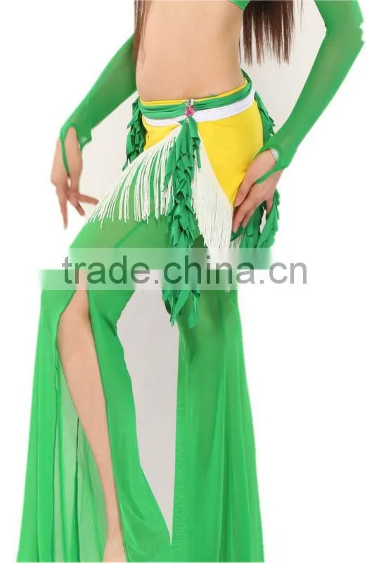 swegal SGBDJ13040 2colors fashion yellow and green sexy belly dancepurlhip scarf