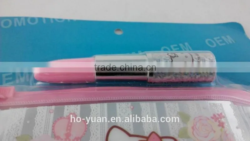 Promotion gift Set custom Printing PVC card purse with mini ballpoint pen for children
